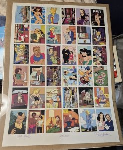 Uncut Omaha the Cat Dancer card sheet signed and numbered